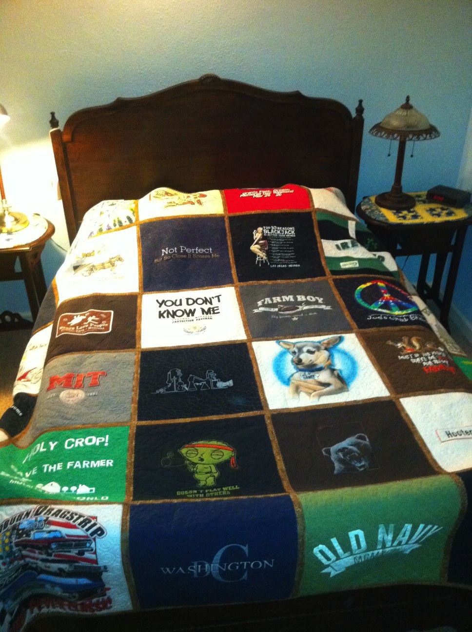 t shirt quilt as you go